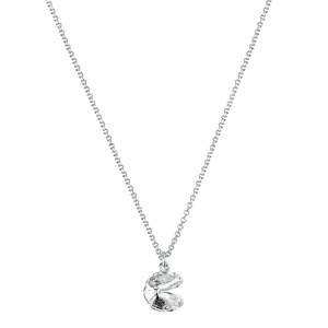 Mini Fortune Cookie Pendant - Silver